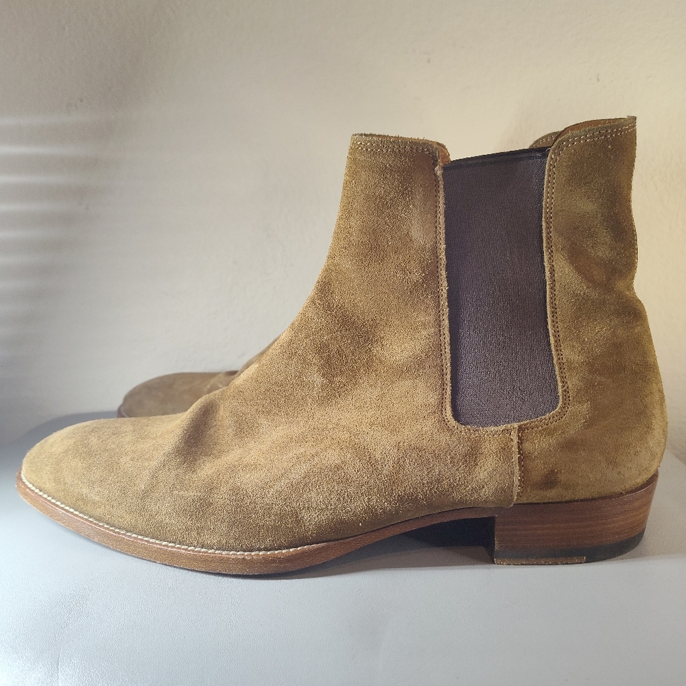 Saint Laurent Men's Suede Chelsea Boot Brown Sz EU 43 US 10